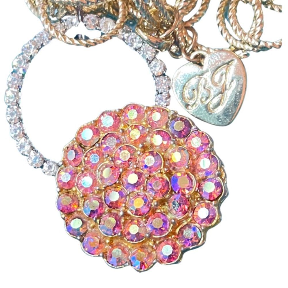 HANDCRAFTED UPCYCLED BRANDED Necklace w 2 Vintage Estate Brooches - Picture 5 of 7